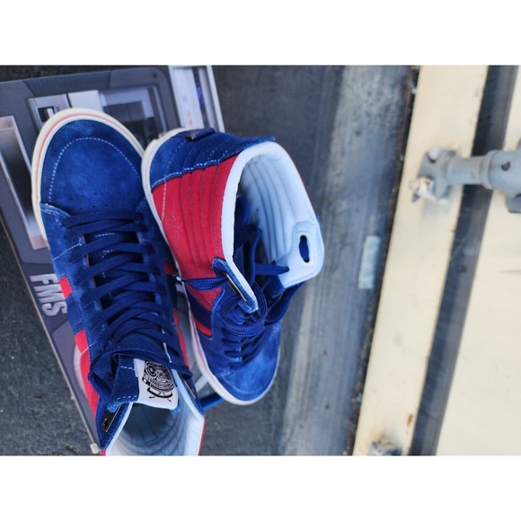 FMS O.G. High-Top Skate Shoes Dead Old Stock Retired Red Blue suede  No Insoles - Picture 6 of 7
